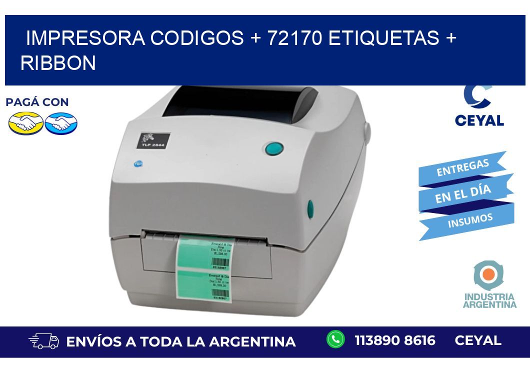 impresora codigos + 72170 etiquetas + ribbon
