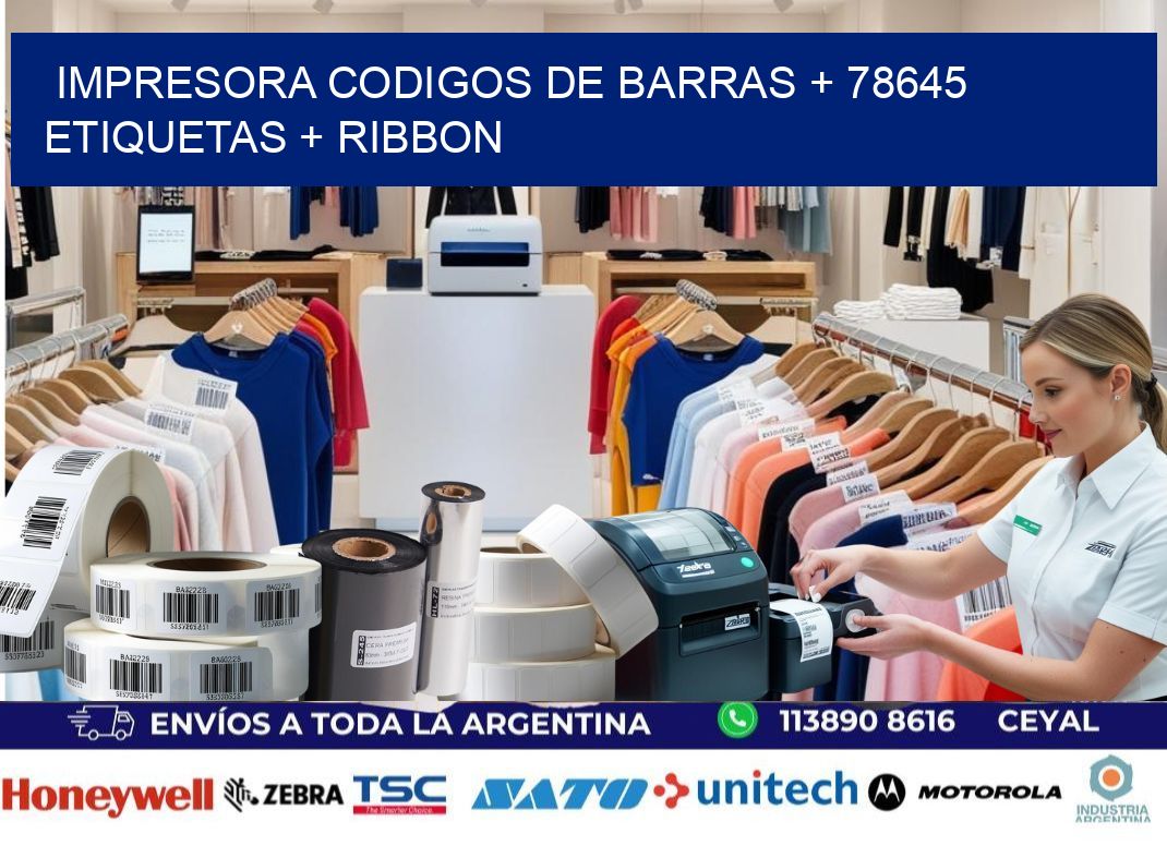 impresora codigos de barras + 78645 etiquetas + ribbon