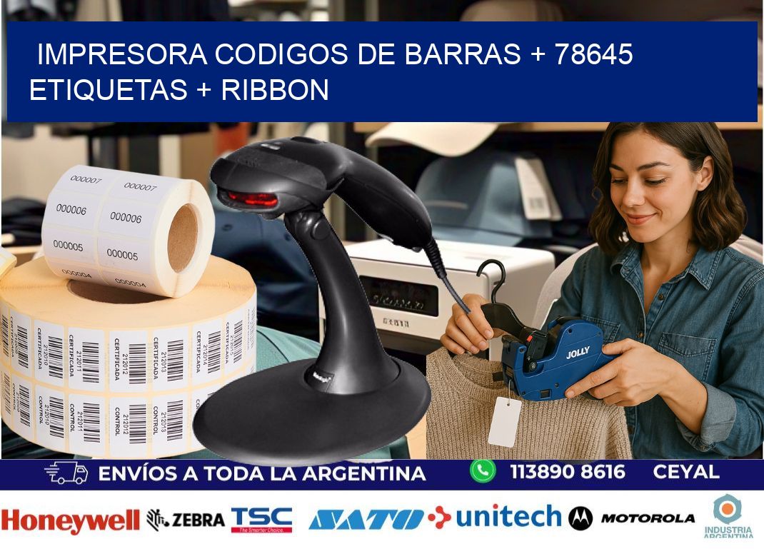 impresora codigos de barras + 78645 etiquetas + ribbon