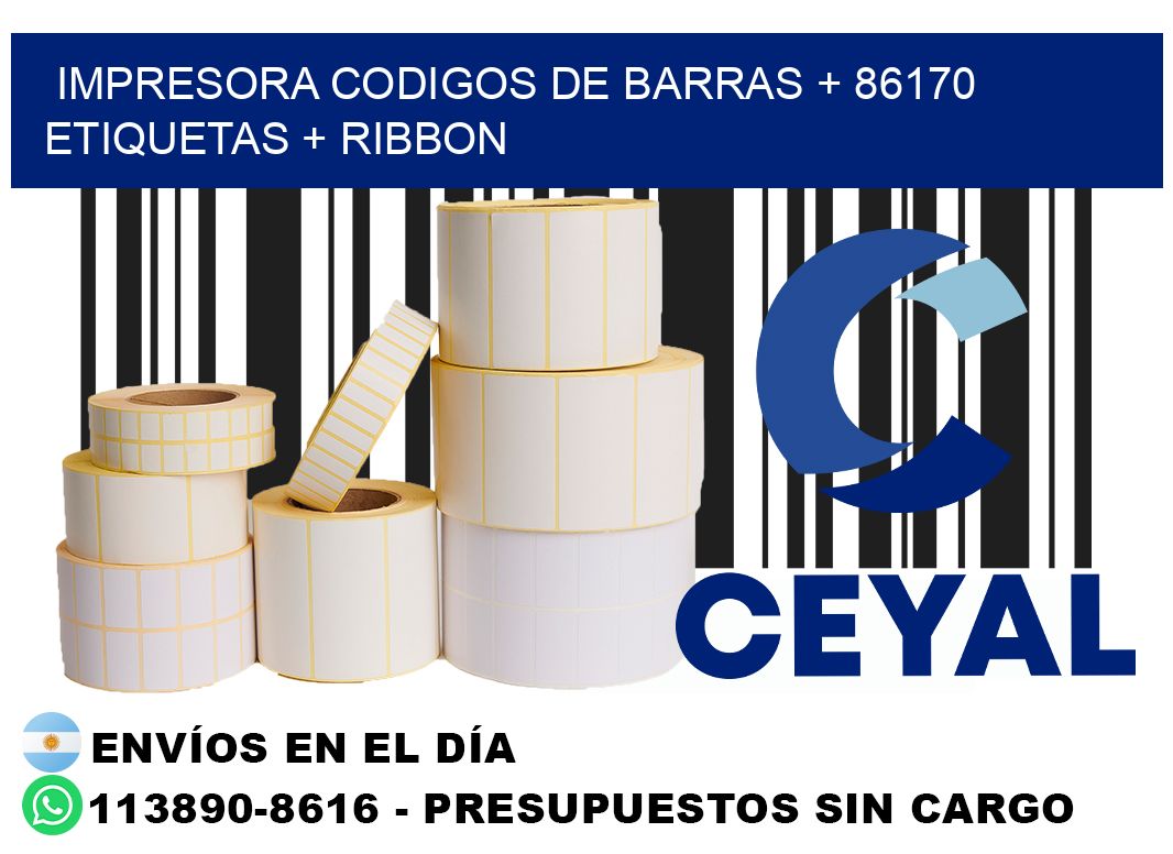 impresora codigos de barras + 86170 etiquetas + ribbon