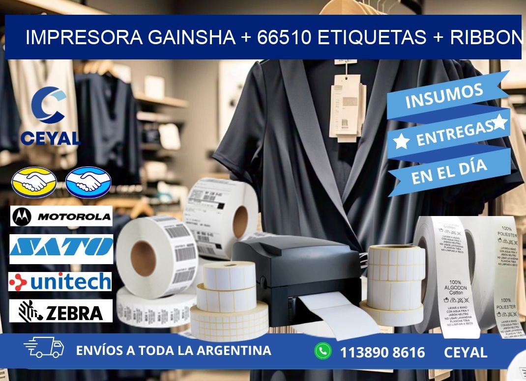 impresora gainsha + 66510 etiquetas + ribbon