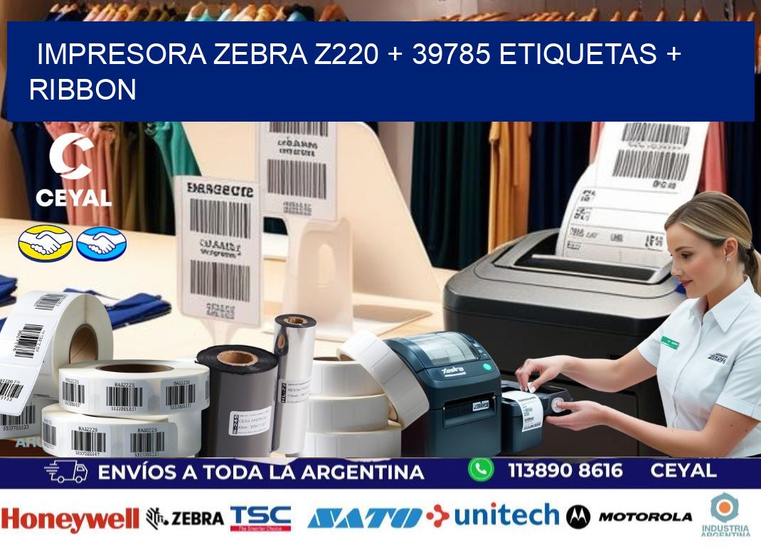 impresora zebra z220 + 39785 etiquetas + ribbon