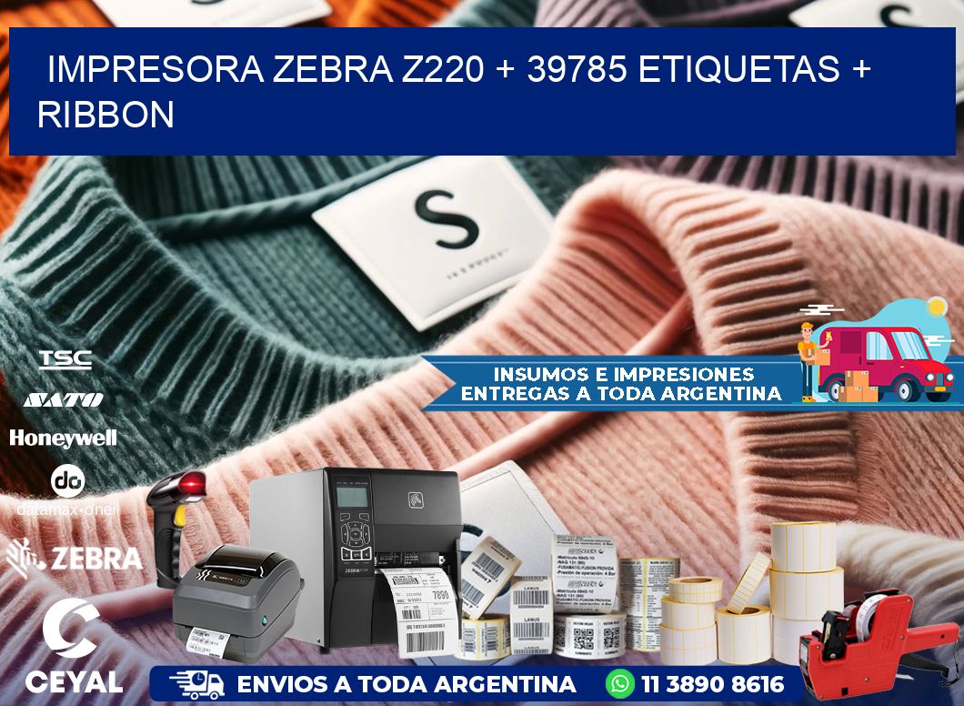 impresora zebra z220 + 39785 etiquetas + ribbon