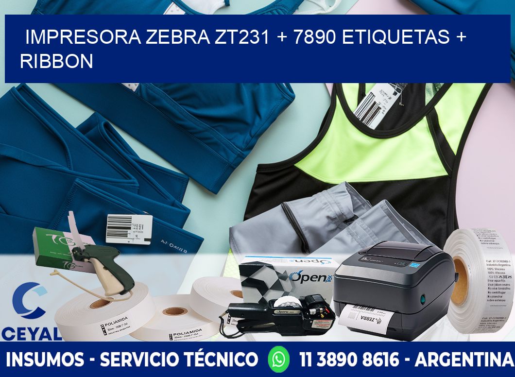 impresora zebra zt231 + 7890 etiquetas + ribbon