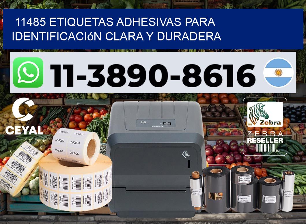 11485 Etiquetas adhesivas para identificación clara y duradera