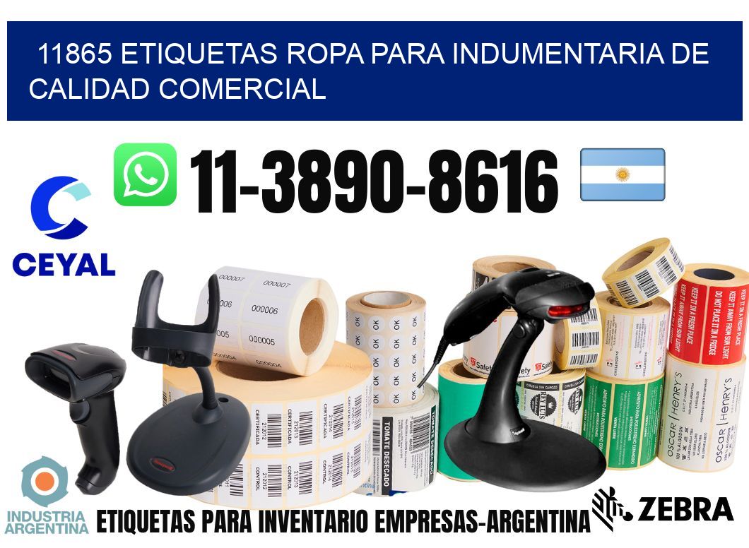 11865 Etiquetas ropa para indumentaria de calidad comercial