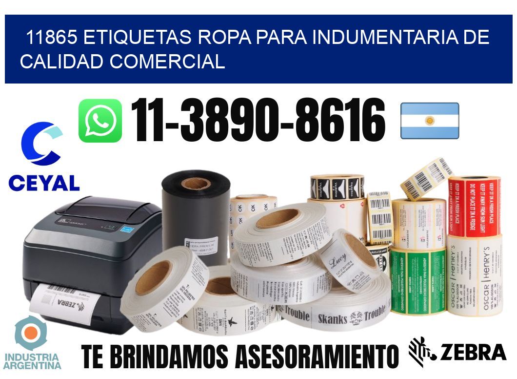 11865 Etiquetas ropa para indumentaria de calidad comercial