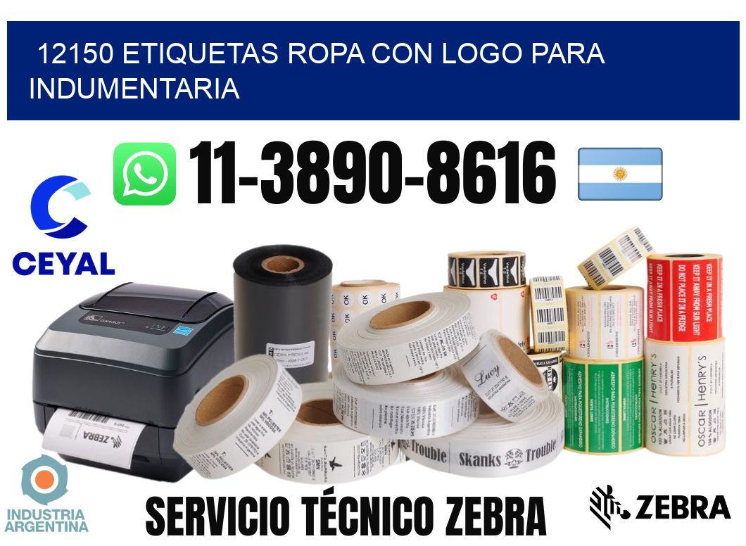 12150 Etiquetas ropa con logo para indumentaria