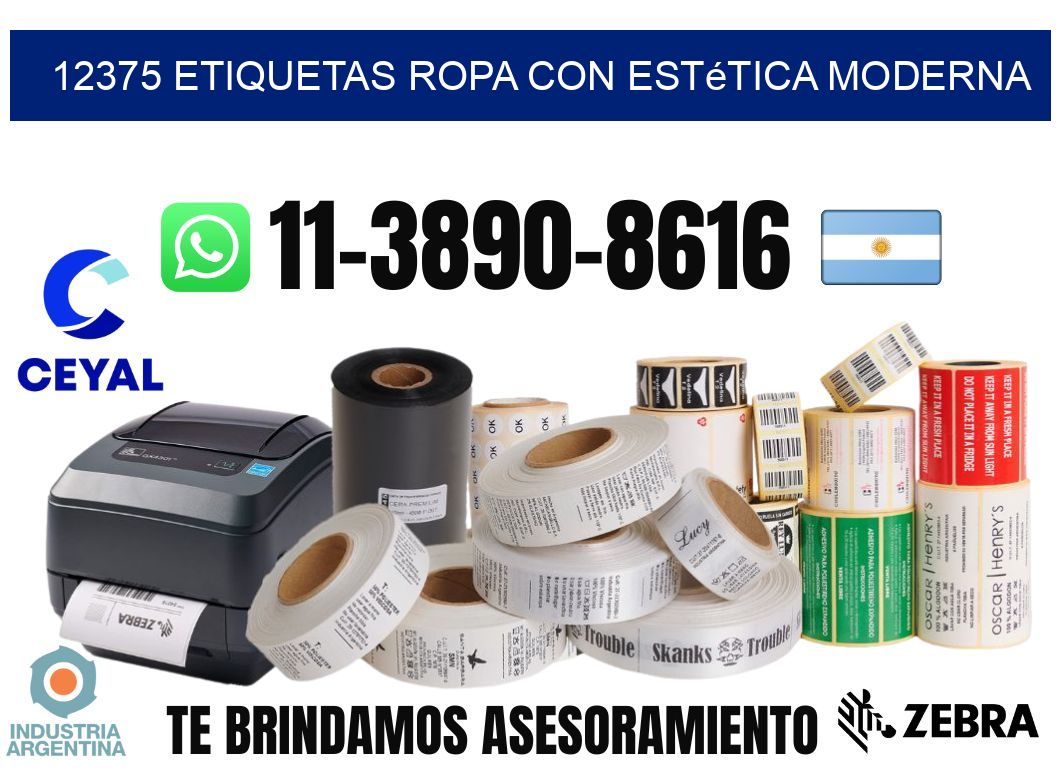 12375 Etiquetas ropa con estética moderna