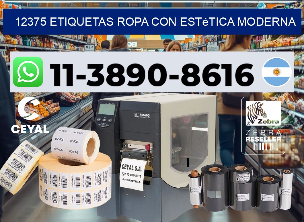 12375 Etiquetas ropa con estética moderna