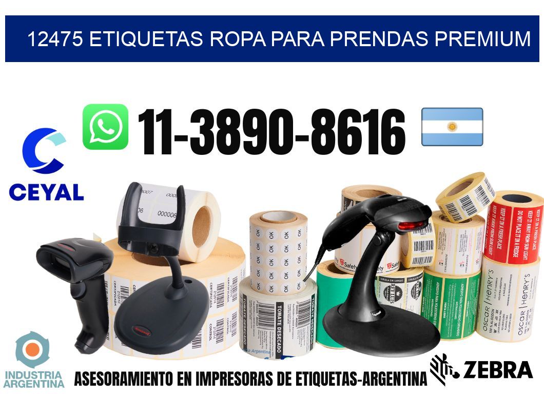12475 Etiquetas ropa para prendas premium