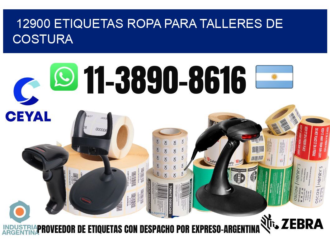 12900 Etiquetas ropa para talleres de costura
