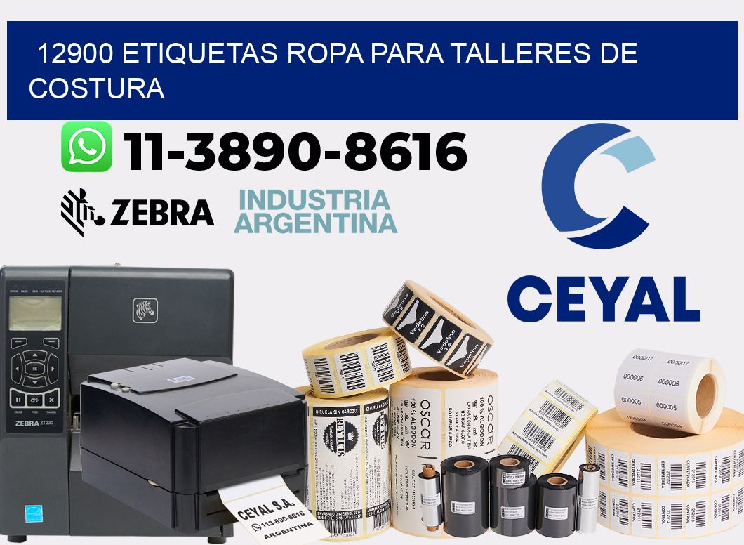 12900 Etiquetas ropa para talleres de costura