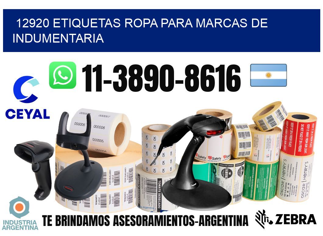 12920 Etiquetas ropa para marcas de indumentaria