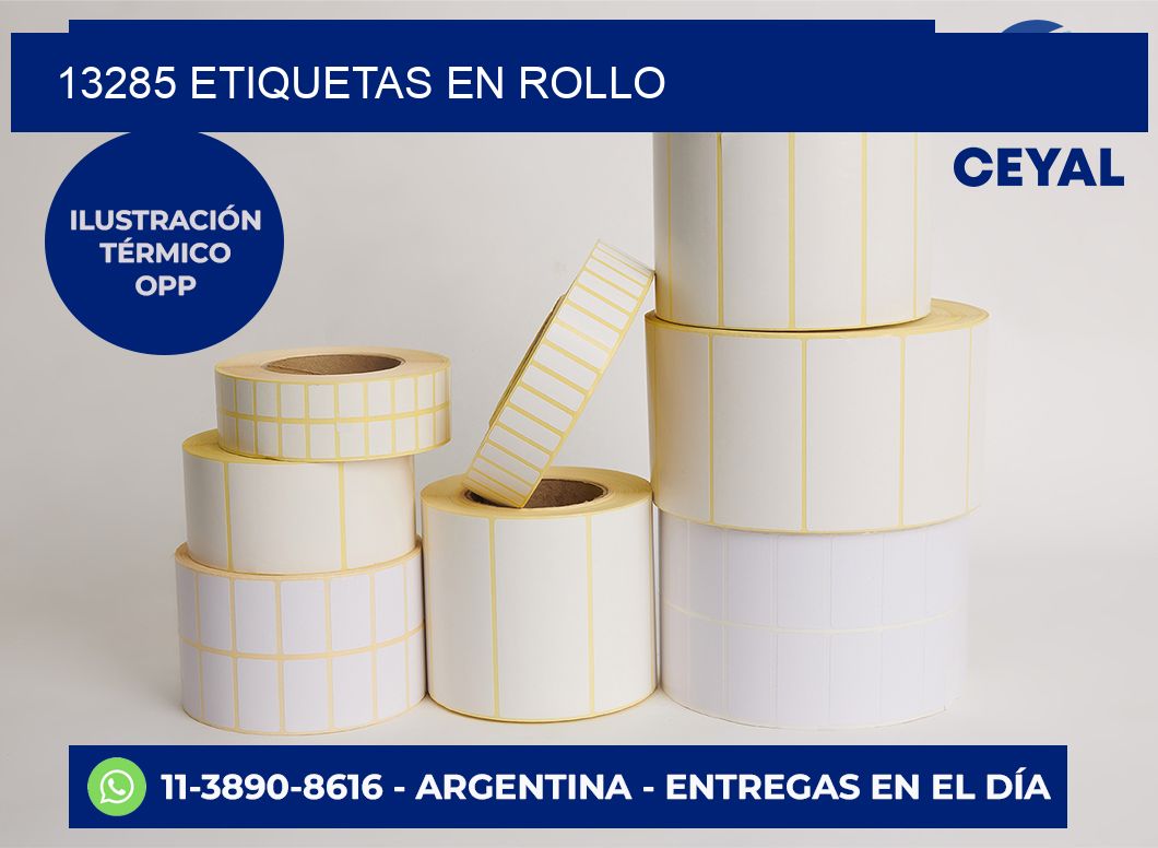 13285 etiquetas en rollo