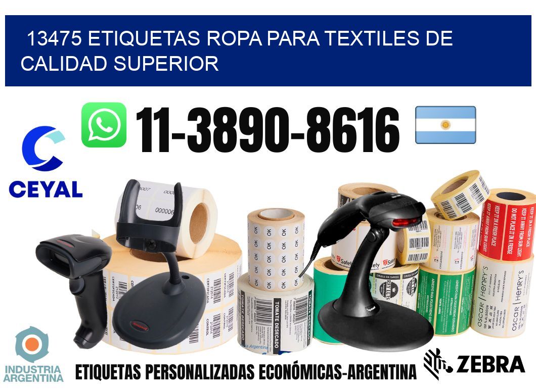 13475 Etiquetas ropa para textiles de calidad superior