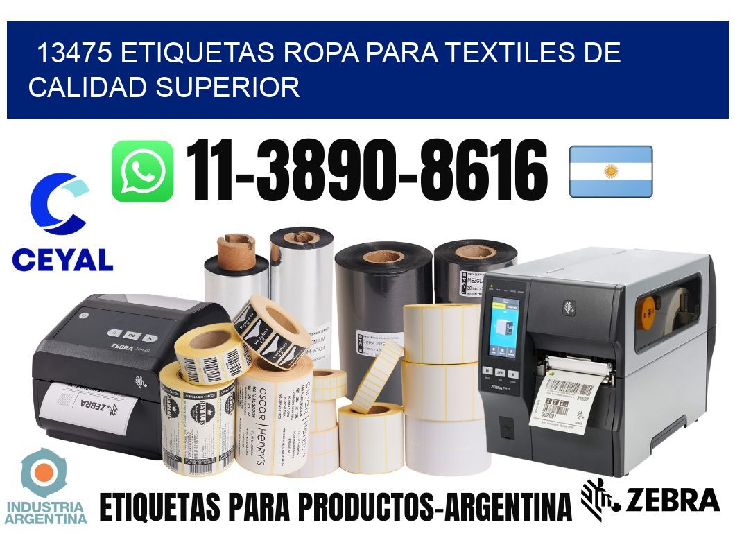 13475 Etiquetas ropa para textiles de calidad superior