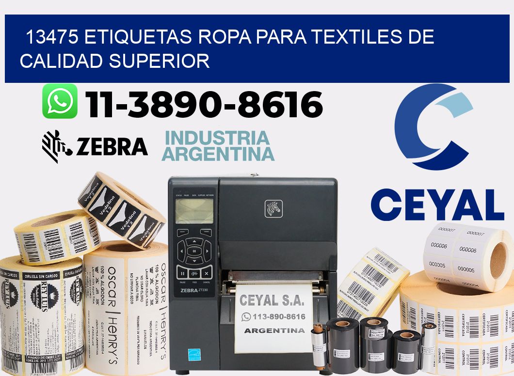 13475 Etiquetas ropa para textiles de calidad superior
