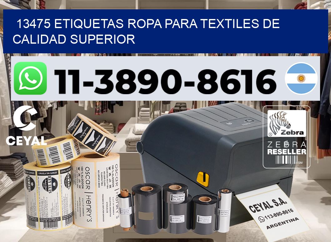 13475 Etiquetas ropa para textiles de calidad superior