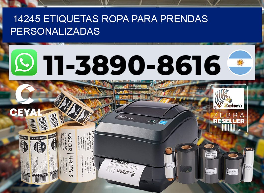 14245 Etiquetas ropa para prendas personalizadas