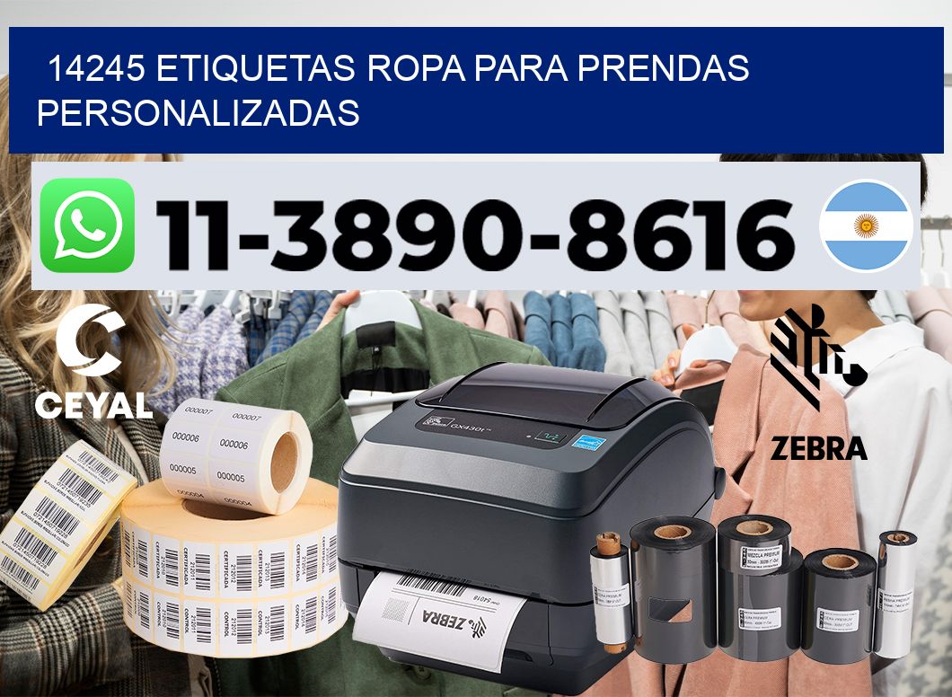 14245 Etiquetas ropa para prendas personalizadas