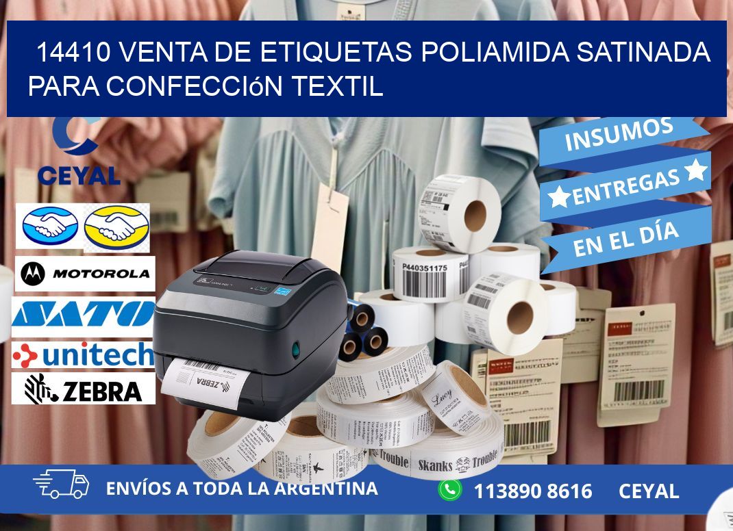 14410 venta de etiquetas poliamida satinada para confección textil
