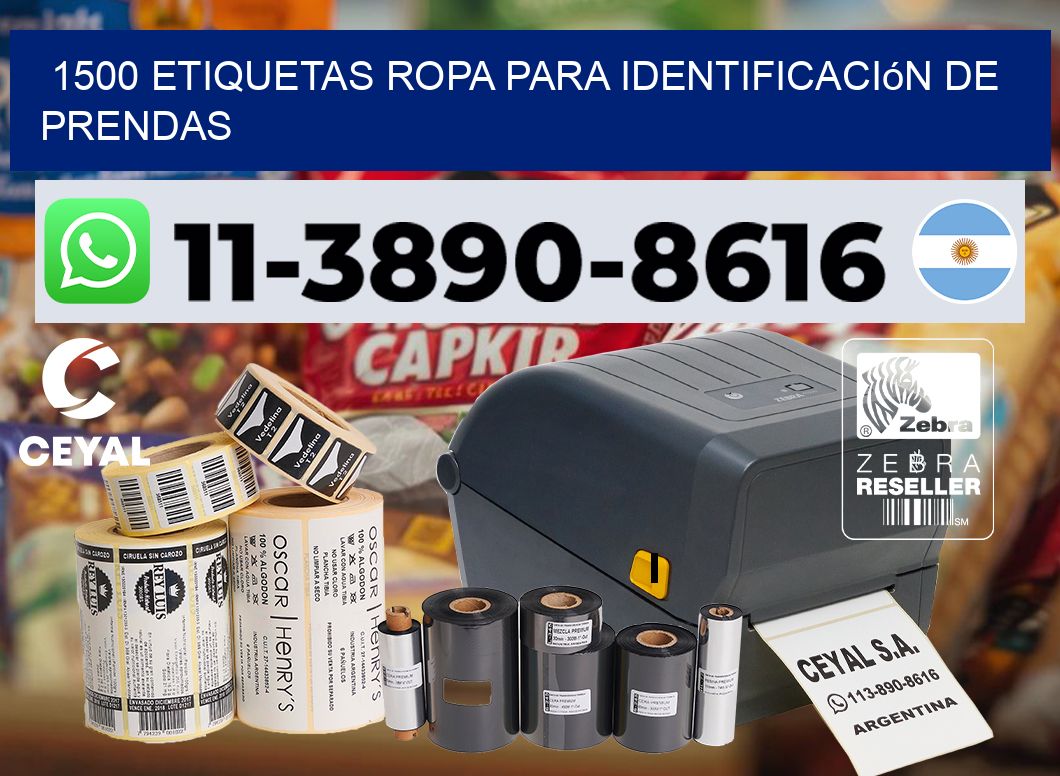 1500 Etiquetas ropa para identificación de prendas