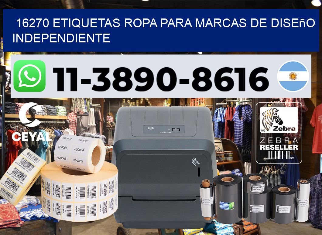 16270 Etiquetas ropa para marcas de diseño independiente