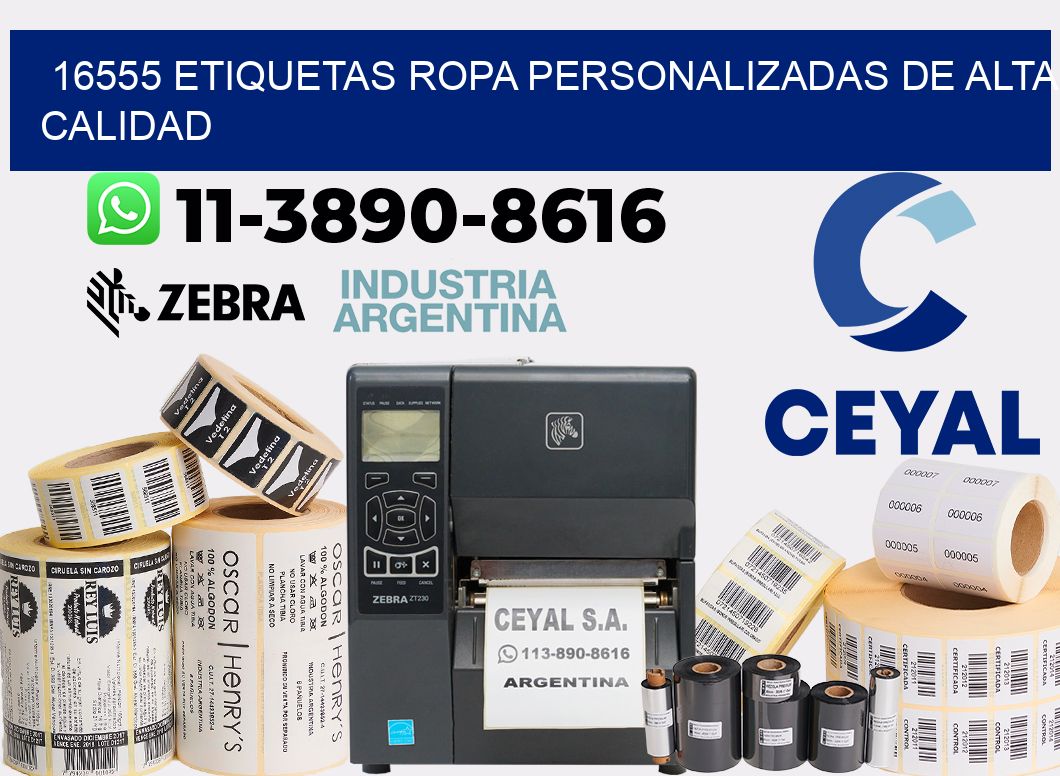 16555 Etiquetas ropa personalizadas de alta calidad