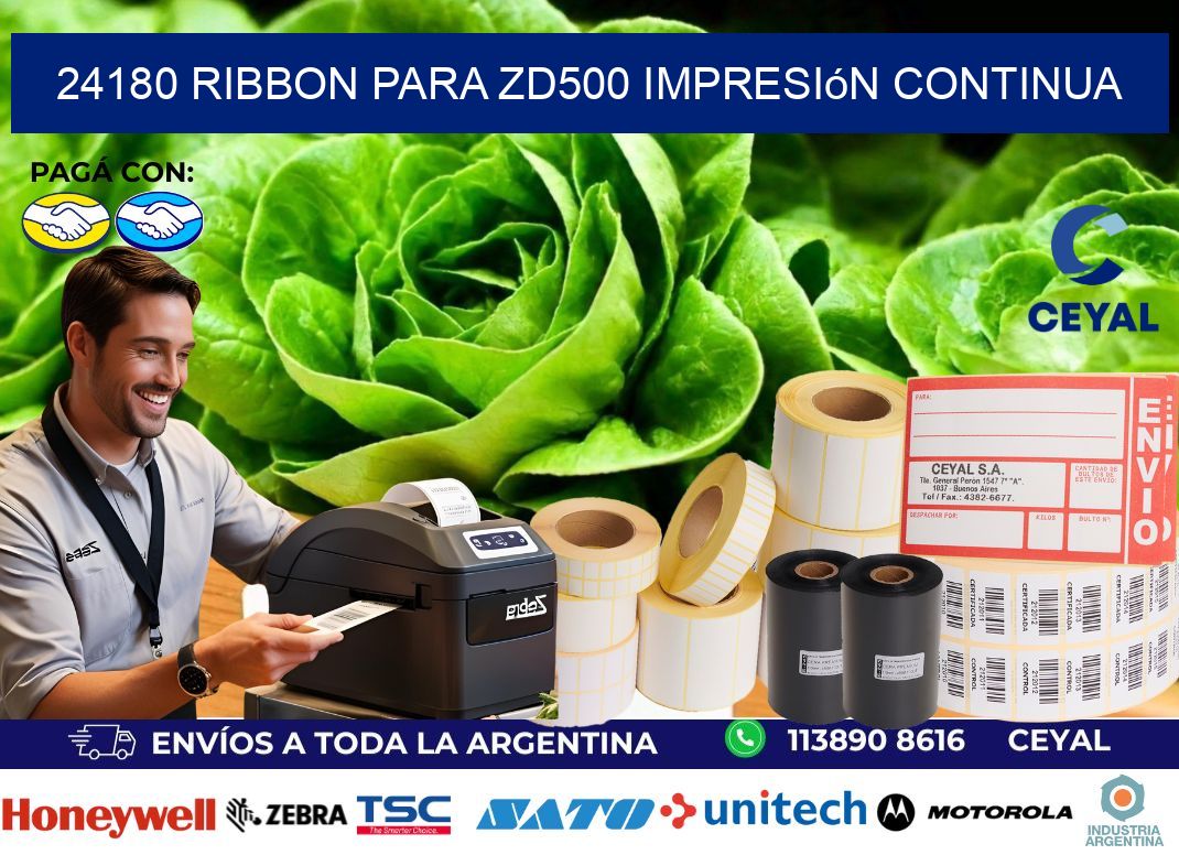 24180 ribbon para zd500 impresión continua