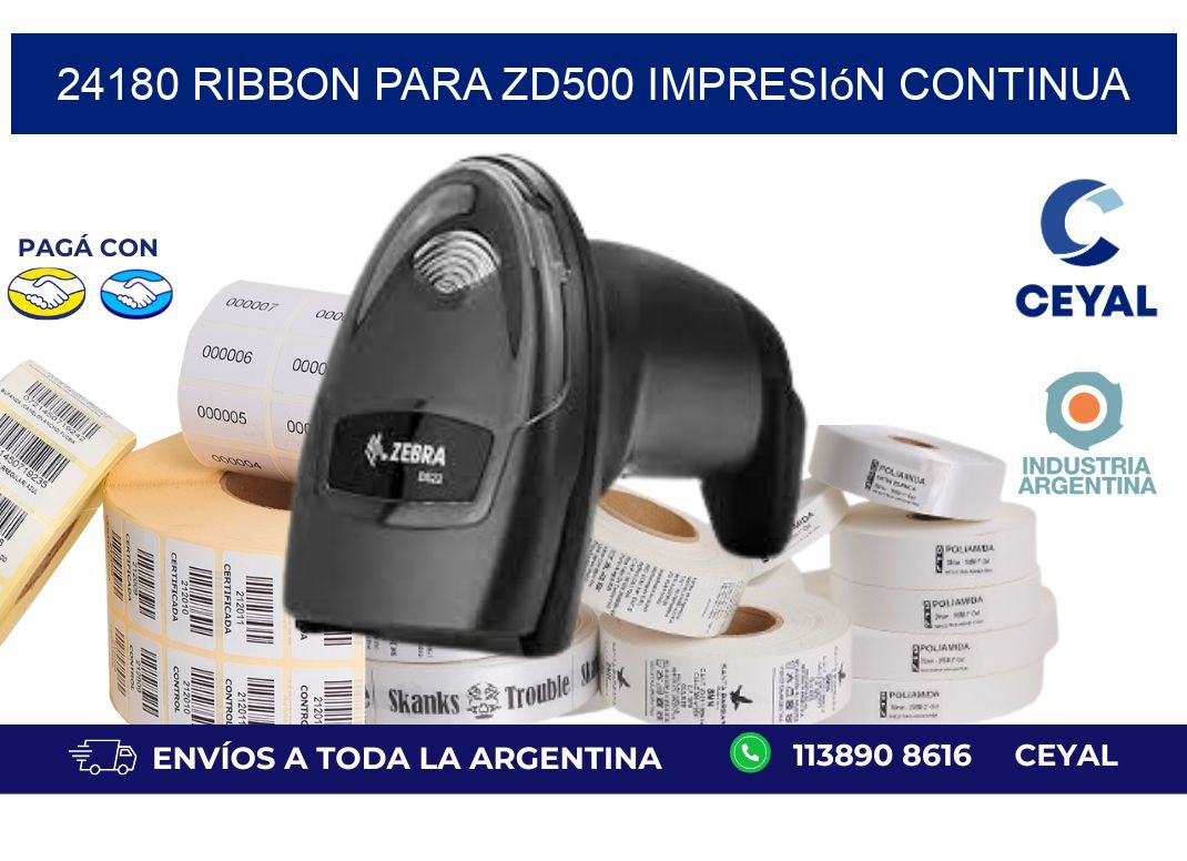 24180 ribbon para zd500 impresión continua