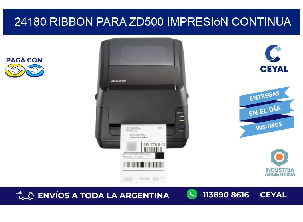 24180 ribbon para zd500 impresión continua