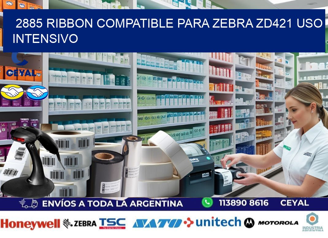 2885 ribbon compatible para zebra zd421 uso intensivo