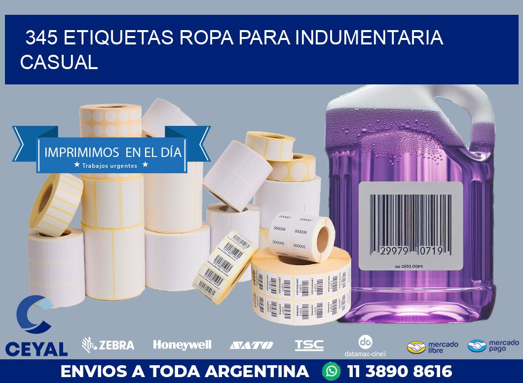 345 Etiquetas ropa para indumentaria casual