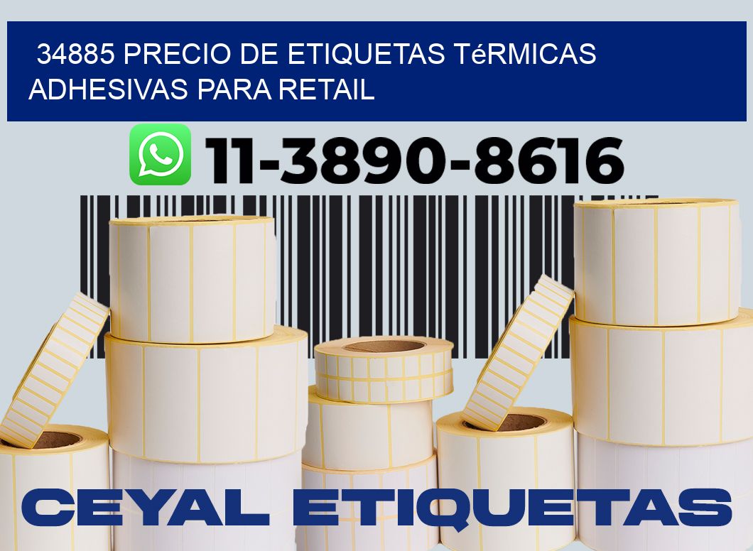 34885 precio de etiquetas térmicas adhesivas para retail