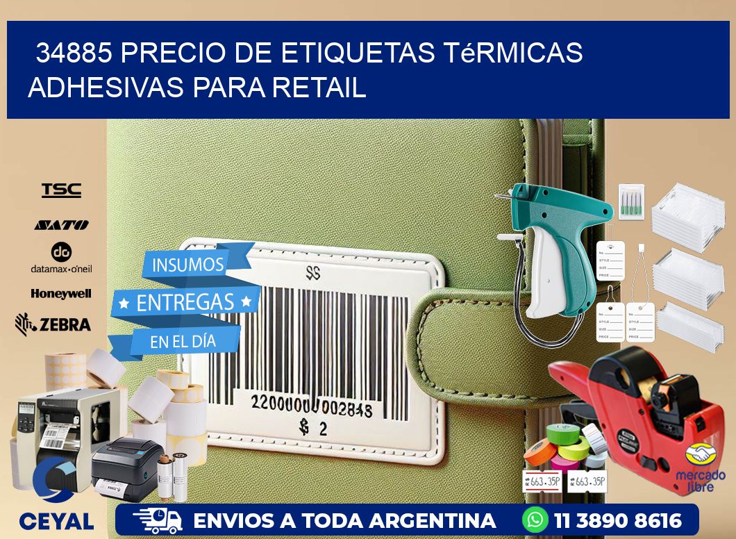 34885 precio de etiquetas térmicas adhesivas para retail