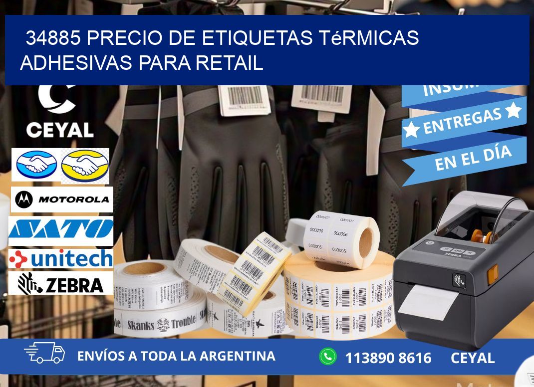 34885 precio de etiquetas térmicas adhesivas para retail