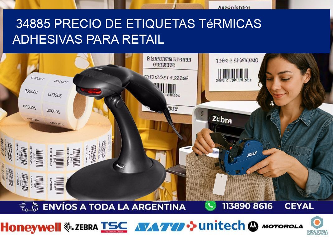 34885 precio de etiquetas térmicas adhesivas para retail