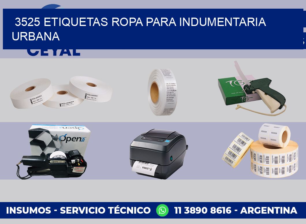 3525 Etiquetas ropa para indumentaria urbana