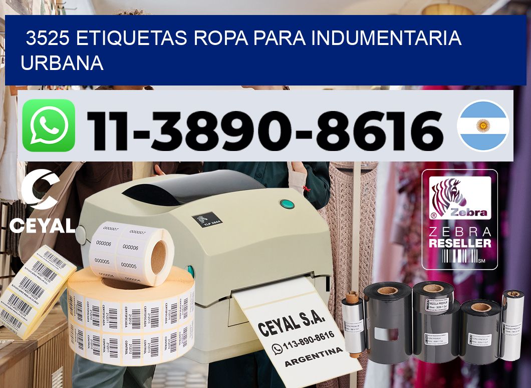 3525 Etiquetas ropa para indumentaria urbana