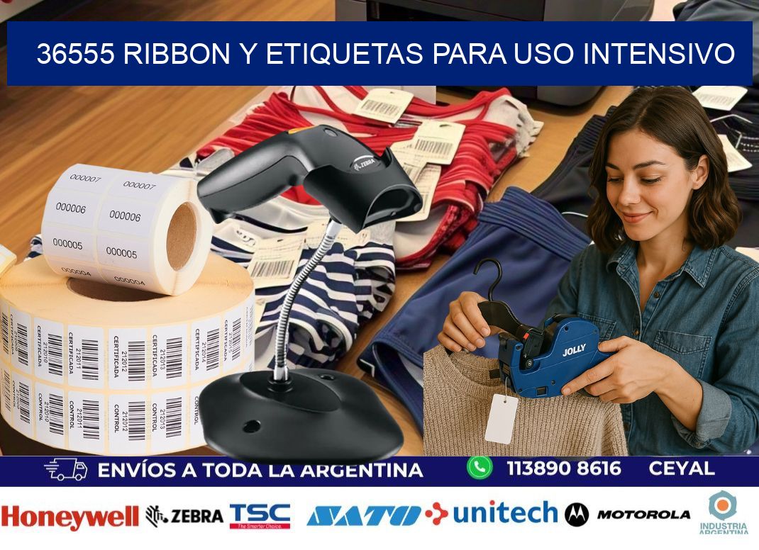 36555 ribbon y etiquetas para uso intensivo
