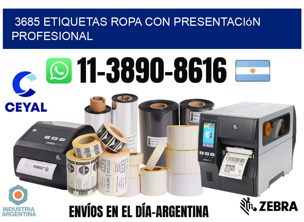 3685 Etiquetas ropa con presentación profesional