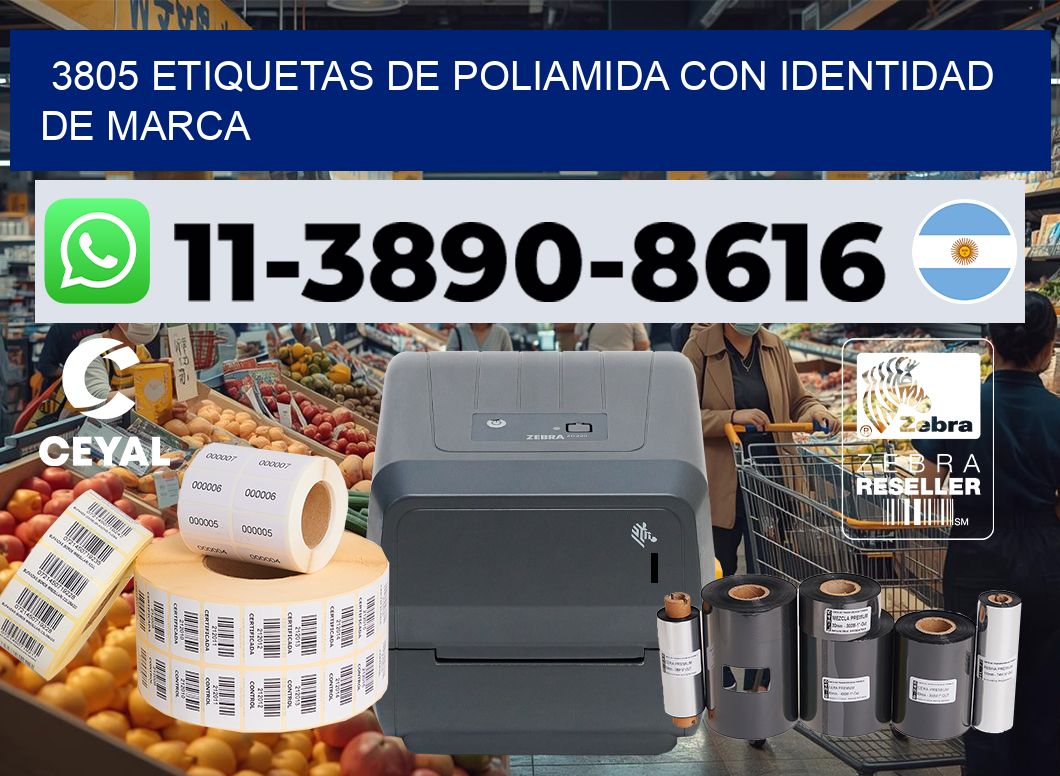 3805 Etiquetas de poliamida con identidad de marca