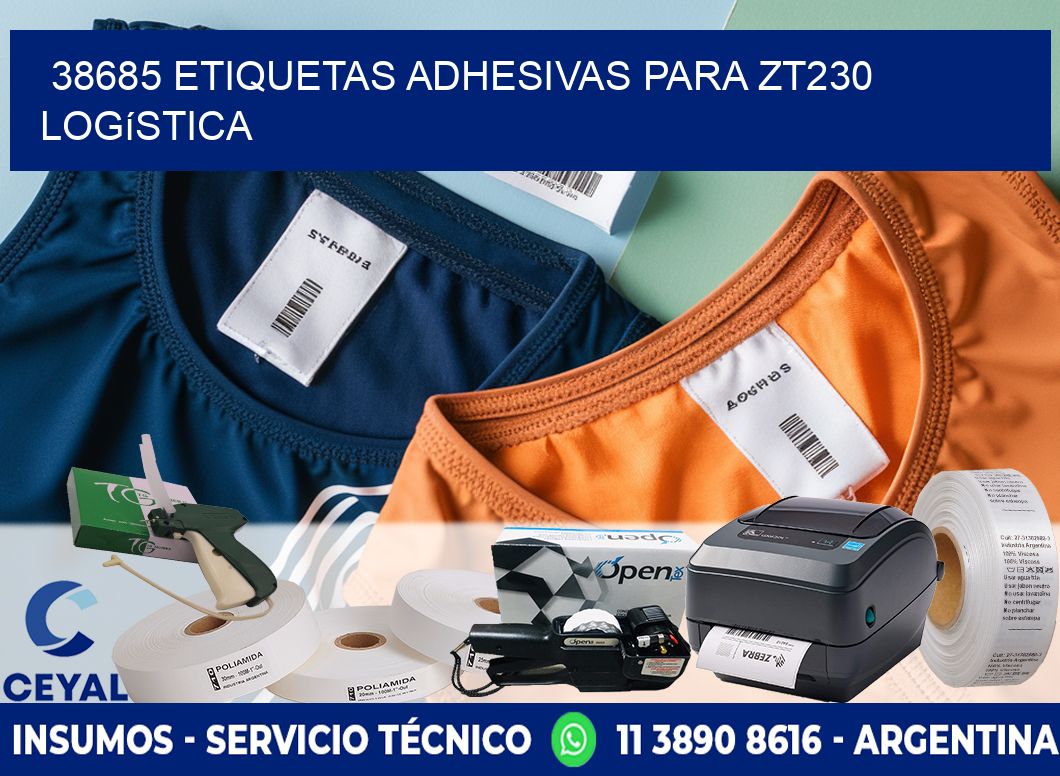 38685 etiquetas adhesivas para zt230 logística