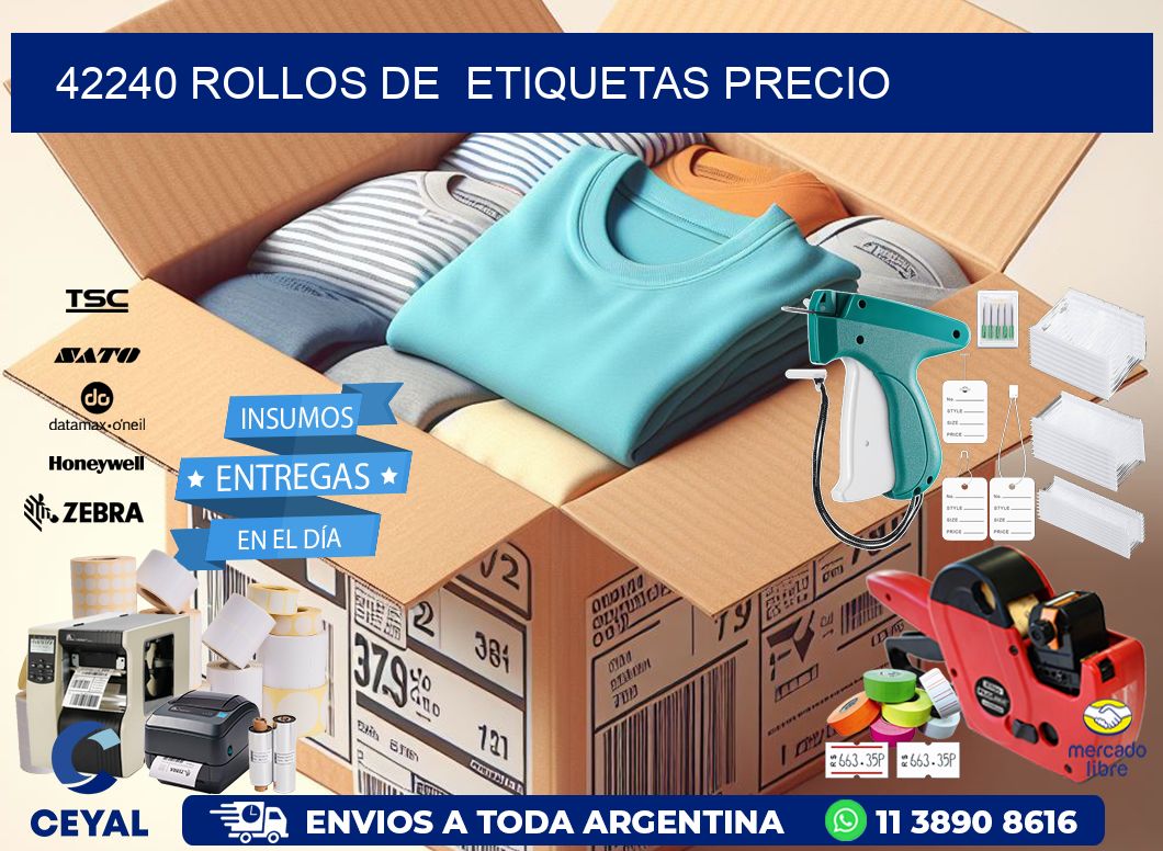 42240 rollos de  etiquetas precio