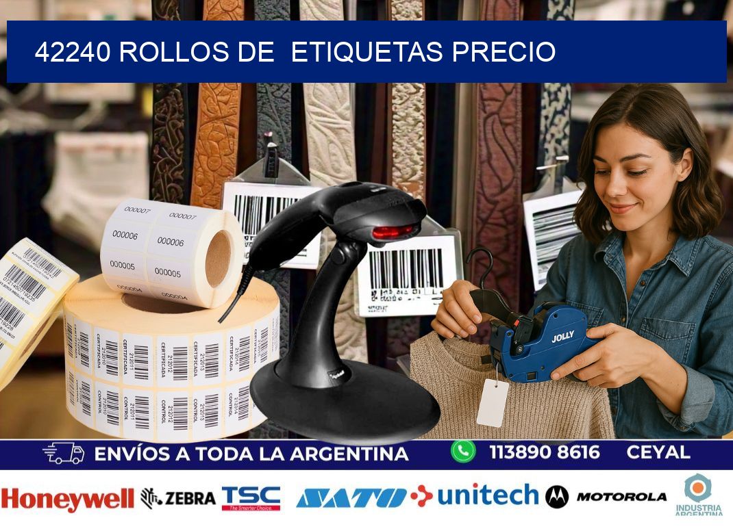 42240 rollos de  etiquetas precio