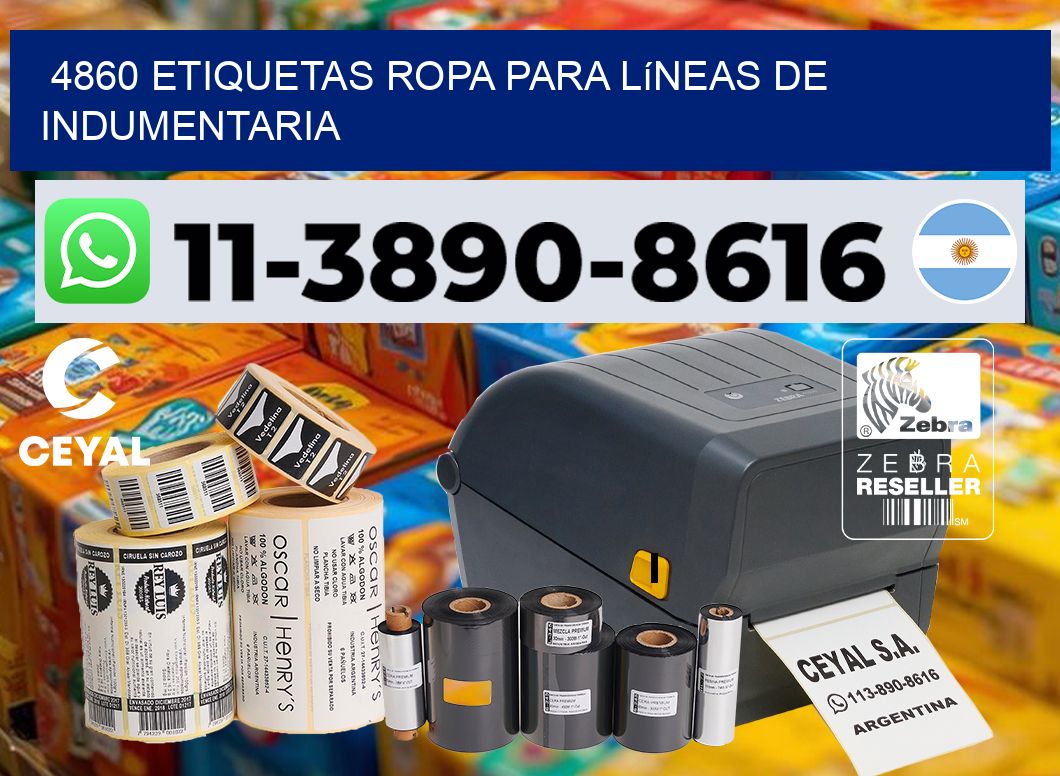 4860 Etiquetas ropa para líneas de indumentaria