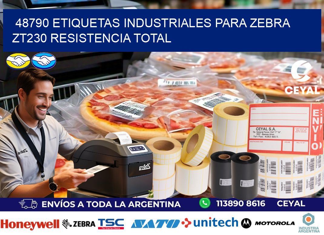 48790 etiquetas industriales para zebra zt230 resistencia total