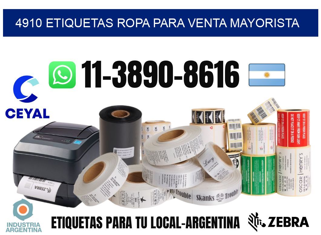 4910 Etiquetas ropa para venta mayorista