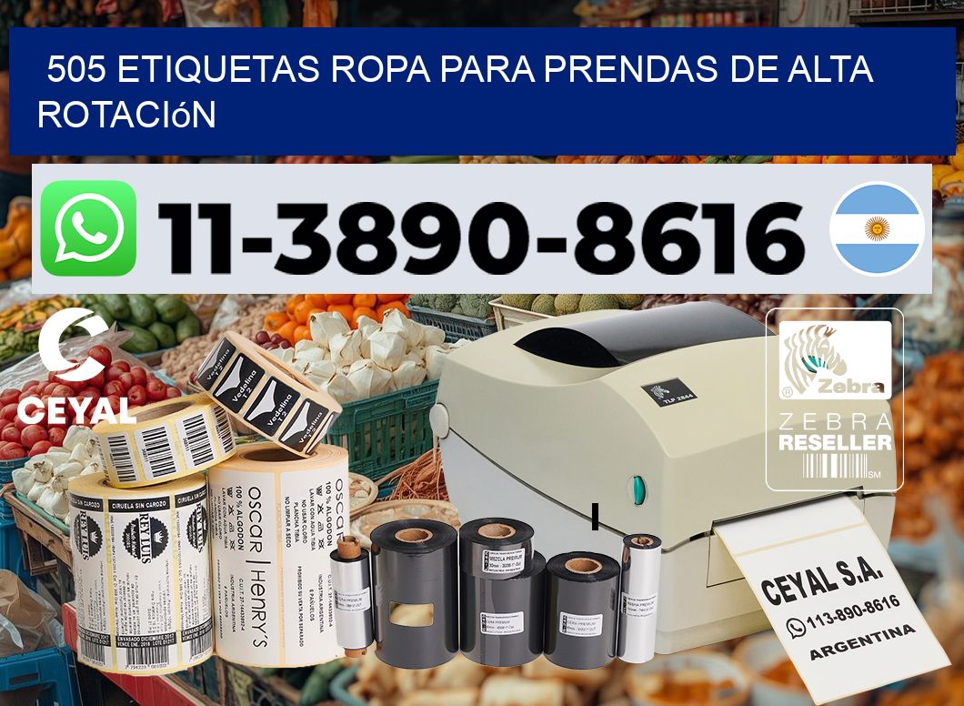 505 Etiquetas ropa para prendas de alta rotación